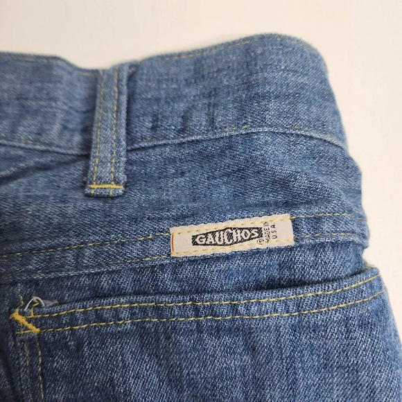 Vintage Gauchos Zip Flare Denim Jeans Scovill Zipper USA Size 33 x‎ 33 - Picture 11 of 11